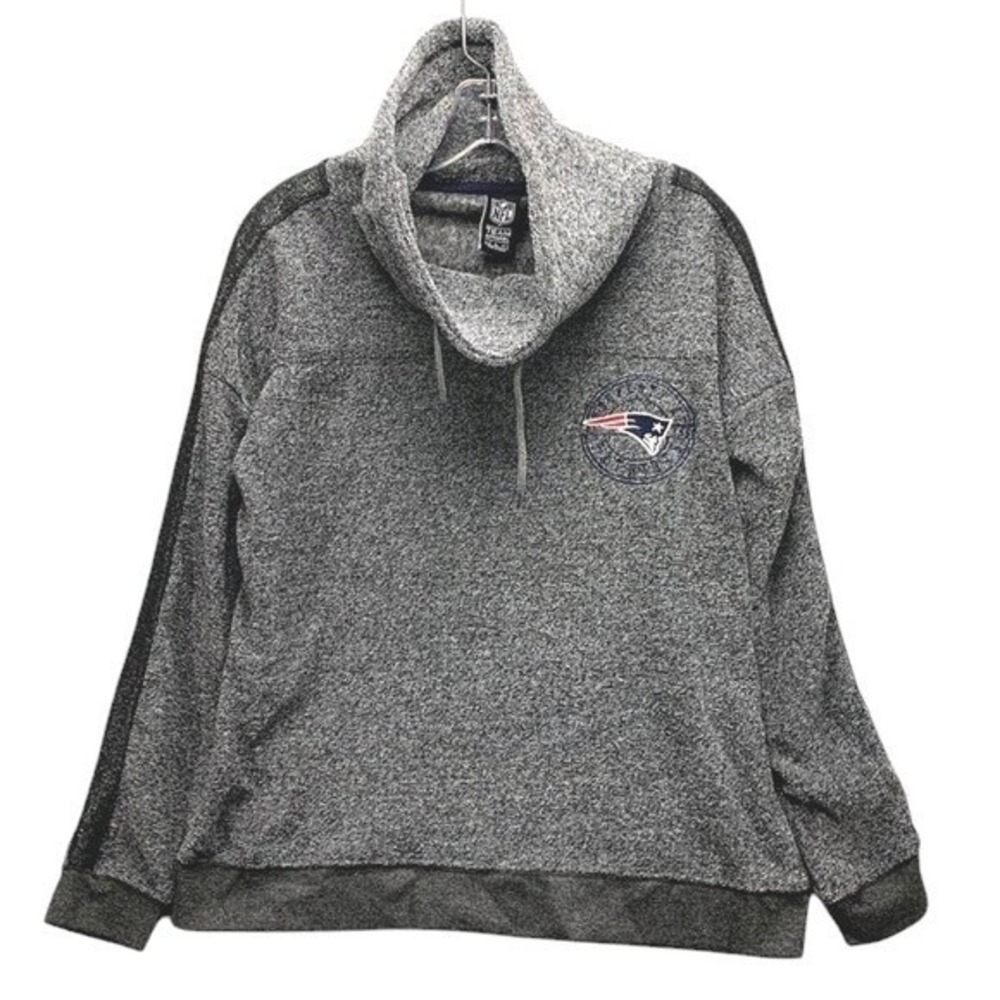 NWT NFL Team Apparel New England Patriots Cowl neck Sweatshirt Women's L Grey
